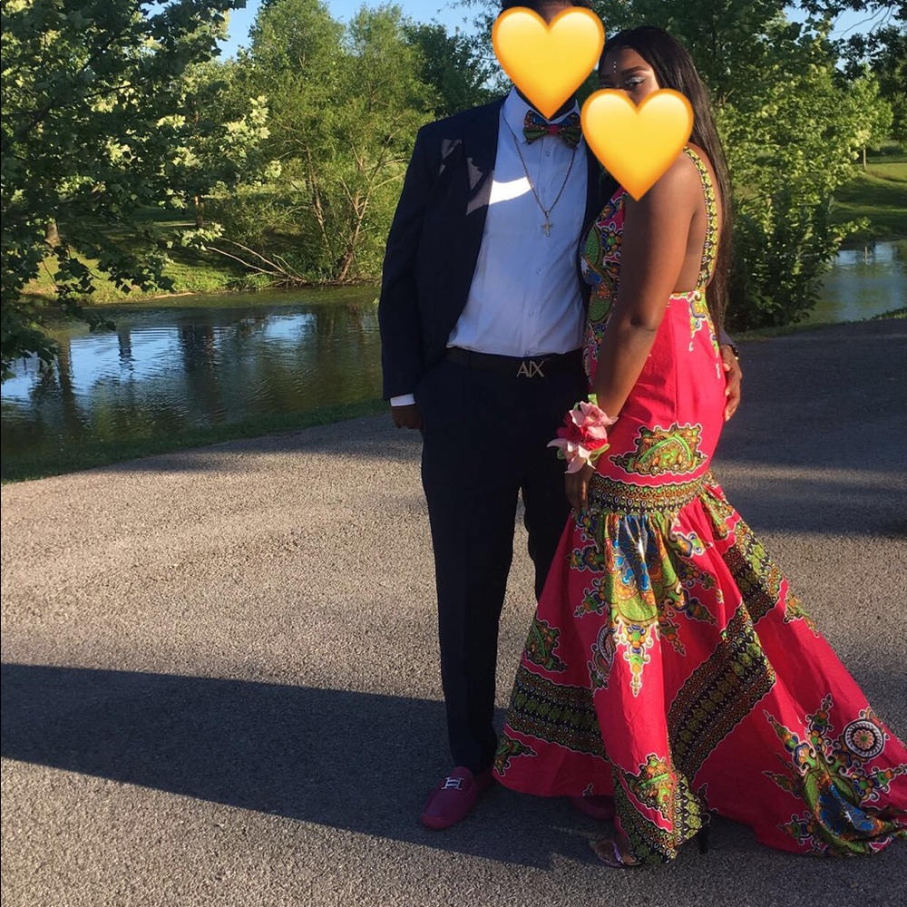 Custom-made African Print Prom Dress